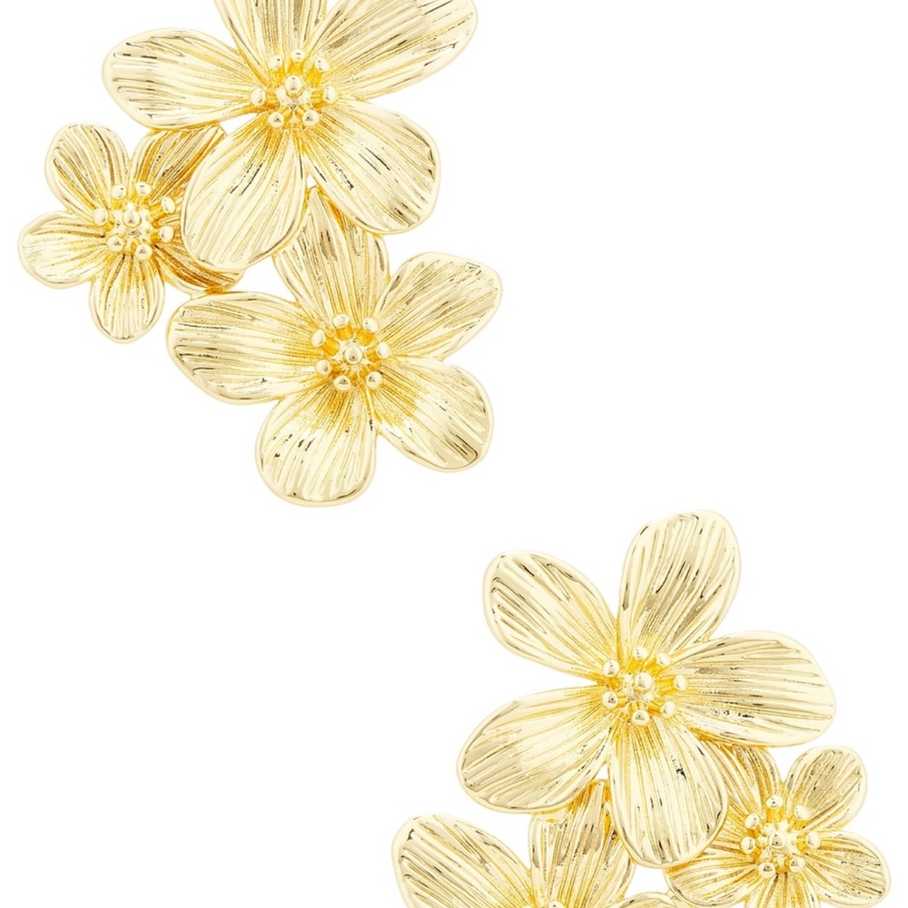 Elegant Gold Floral Earrings